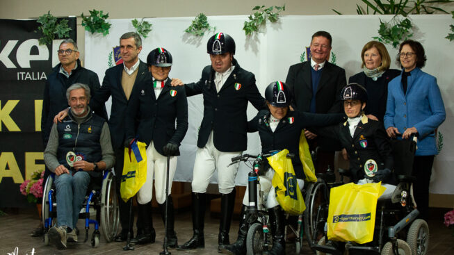 La nazionale italiana premiata allo Cpedi3* by Kep Italia di Ornago, presente anche il Presidente Fise Marco di Paola