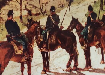 “Gruppo di Lancieri su strada” di Giovanni Fattori